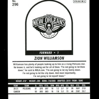 Zion Williamson 2022 2023 Panini Hoops Tribute Series Mint Card #296