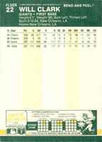 Will Clark 1987 Fleer Star Sticker Series Mint Card #22
