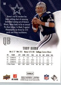 Tony Romo 2008 SP Authentic Series Mint Card #59