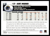 Kurt Warner 2004 Topps Series Mint Card #87
