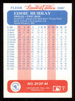 Eddie Murray 1987 Fleer Limited Edition Series Mint Card #31
