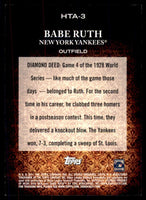 Babe Ruth 2011 Topps Diamond Anniversary Series Mint Card #HTA-3
