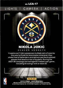 Nikola Jokic 2018 2019  Panini Hoops Lights Camera Action Series Mint Card #LCA-17