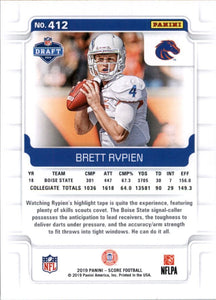 Brett Rypien 2019 Score Gold Parallel Series Mint Rookie Card #412