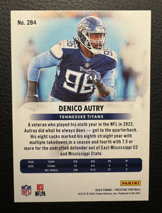 Denico Autry 2023 Panini Prestige Xtra Points Diamond Series Mint Card #284