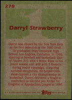 Darryl Strawberry 1985 Topps #1 Draft Pick Series Mint Card #278
