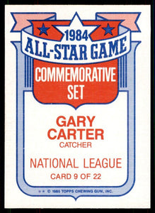 Gary Carter 1985 Topps Glossy All-Stars Series Mint Card #9