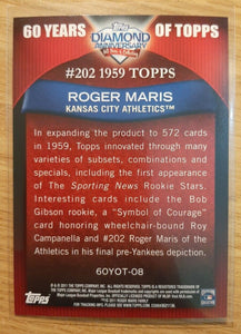 Roger Maris 2011 Topps 60 Years of Topps Series Mint Card #60YOT-08