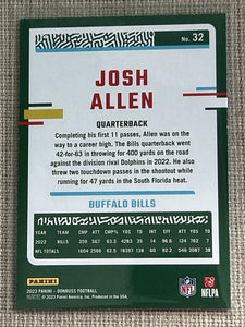 Josh Allen 2023 Donruss Press Proof Blue Series Mint Card #32