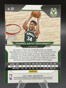 Giannis Antetokounmpo 2020 2021 Panini Prizm Series Mint Card #111