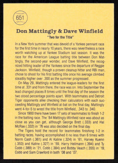 Two for the Title! 1985 Donruss Don Mattingly and Dave Winfield