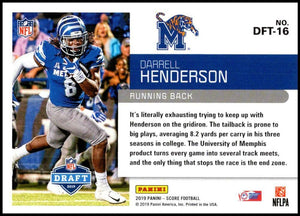 Darrell Henderson 2019 Score NFL Draft Series Mint Card #DFT-16