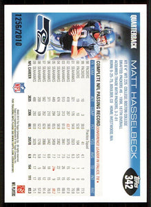 Matt Hasselbeck 2010 Topps GOLD Series Mint Card #342  SERIAL #1342/2010