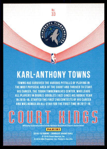 Karl-Anthony Towns 2018 2019 Panini Donruss Court Kings Series Mint Card #33