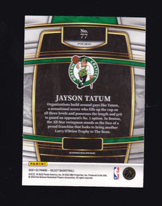 Jayson Tatum 2021 2022 Panini Select Concourse Silver Prizm Series Mint Card #77