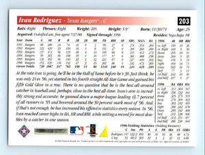 Ivan Rodriguez 1997 Score Series Mint Card #203