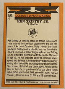 Ken Griffey 1989 Leaf Donruss Diamond Kings Series Mint Card #4