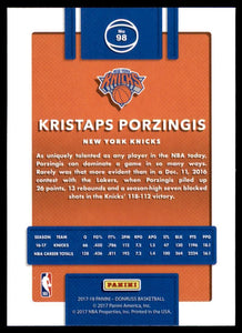 Kristaps Porzingis 2017 2018 Panini Donruss Series Mint Card #98