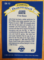 John Kruk 1991 Donruss Diamond Kings Series Mint Card #DK-12
