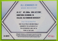 Ali Jennings III 2023 SAGE Autograph Silver Series Mint Rookie Card #A-AJIII
