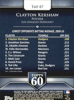 Clayton Kershaw 2011 Topps Topps 60 Series Mint Card #T60-87
