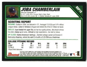 Joba Chamberlain 2007 Bowman Draft Picks & Prospects Series Mint