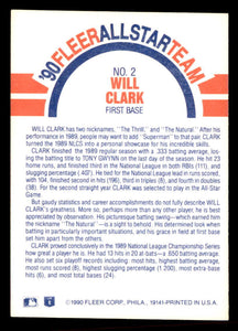 Will Clark 1990 Fleer All-Star Team Series Mint Card #2