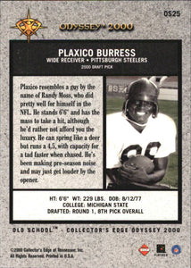 Plaxico Burress 2000 Collector's Edge Odyssey Old School Series Mint Rookie Card #OS25