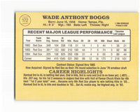 Wade Boggs 1985 Donruss Series Mint Rookie Card #172
