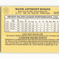 Wade Boggs 1985 Donruss Series Mint Rookie Card #172