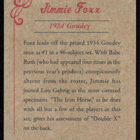 Jimmie Foxx 2011 Topps CMG Reprints Series Card #CMGR-15