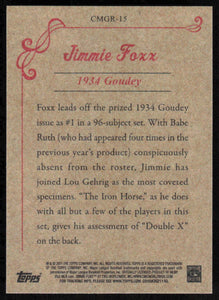 Jimmie Foxx 2011 Topps CMG Reprints Series Card #CMGR-15