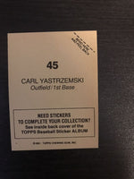 Carl Yastrzemski 1981 Topps Baseball Sticker #45
