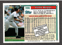 Wade Boggs 1994 Topps Pre-Production Sample Series Mint Card #390
