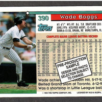 Wade Boggs 1994 Topps Pre-Production Sample Series Mint Card #390