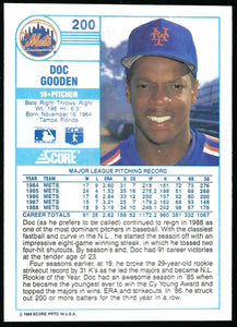 Dwight Gooden 1989 Score Series Mint Card #200