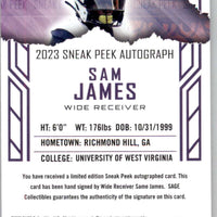 Sam James 2023 Sage Sneak Peek Autograph Card #SPA-SJ