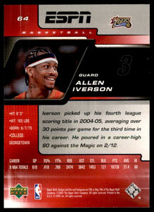 Allen Iverson 2005 2006 Upper Deck ESPN Series Mint Card #64