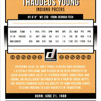 Thaddeus Young 2018 2019 Panini Donruss Holo Orange Laser Series Mint Card #132