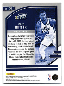 Jared Butler 2021 2022 Panini Chronicles Absolute Series Mint Rookie Card #235