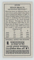 Ryan Braun 2008 Topps Heritage T205 Mini Card #HTCP8
