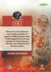 Andre Johnson 2008 Score The Franchise Series Mint Card  #F-21