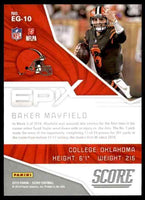 Baker Mayfield 2019 Score Epix Game Series Mint Card #EG-10
