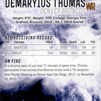 Demaryius Thomas 2014 Topps Fire Flame Foil Series Mint Card #10