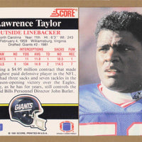 Lawrence Taylor 1991 Score Mint Card #529