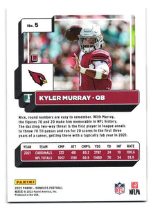 Kyler Murray 2022 Panini Donruss Series Mint Card #5