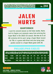 Jalen Hurts 2023 Donruss Press Proof Blue Series Mint Card #244