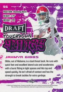 Jahmyr Gibbs 2023 Leaf Draft Gold Touchdown Kings Rookie Series Mint Card #96