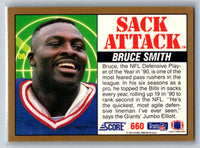 Bruce Smith 1991 Score Sack Attack Mint Card #660
