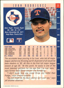 Ivan Rodriguez 1993 Score Series Mint Card #25